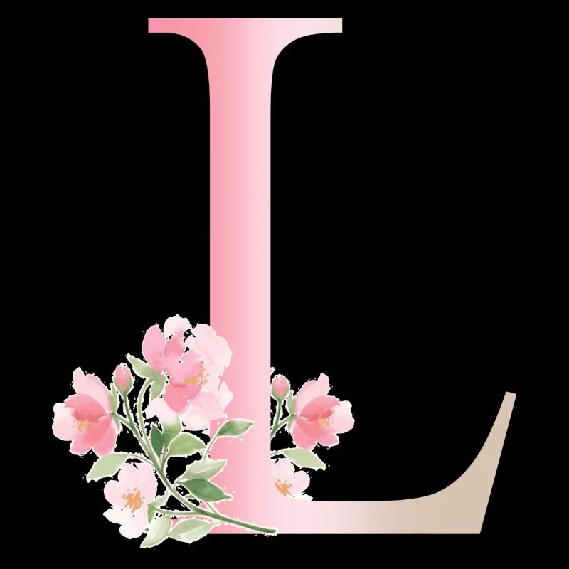 Buchstabe L mit Blumen