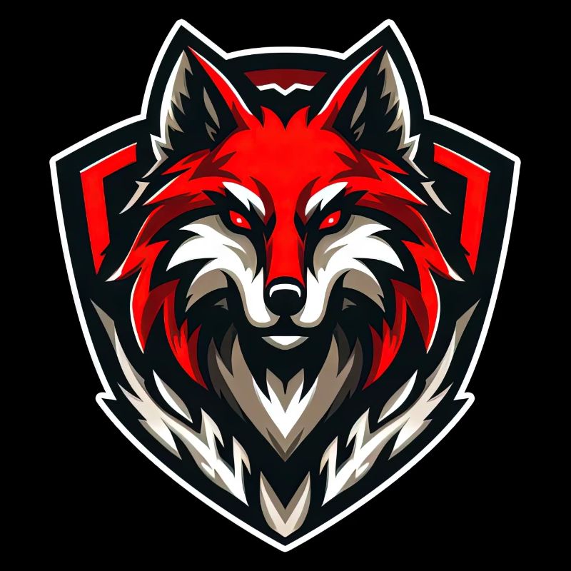Wolf Illustration RED Emblem