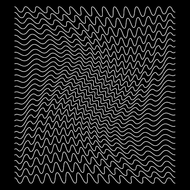 Dynamic Wavy Line Optical Illusion Print
