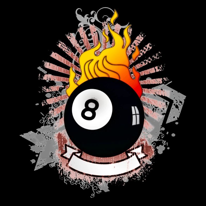 Burning 8-Ball (Billiards design) 03