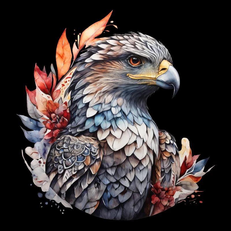 Majestic eagle in floral elegance