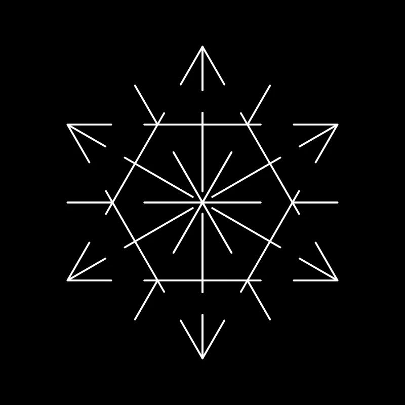 Minimalistisches Hexagon
