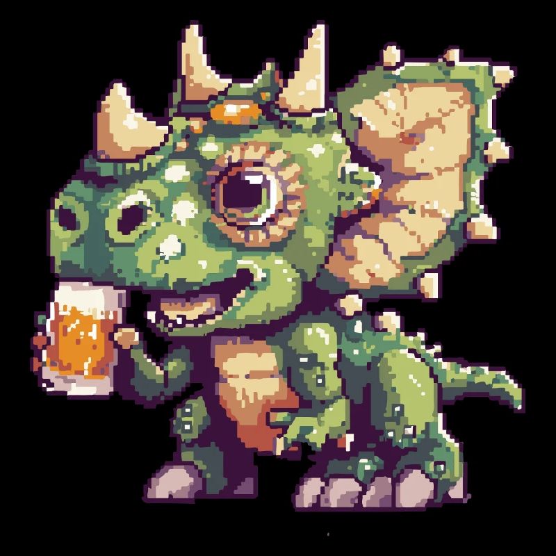 Dinosaur triceratops Pixel Beer