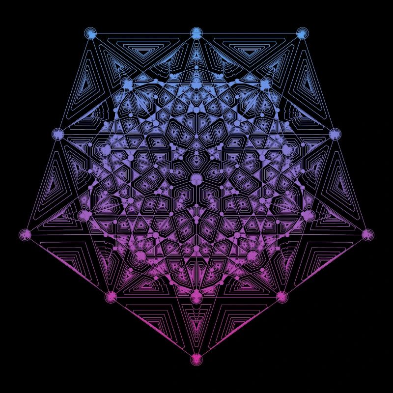 Pentagon Star Dimensions Gradient