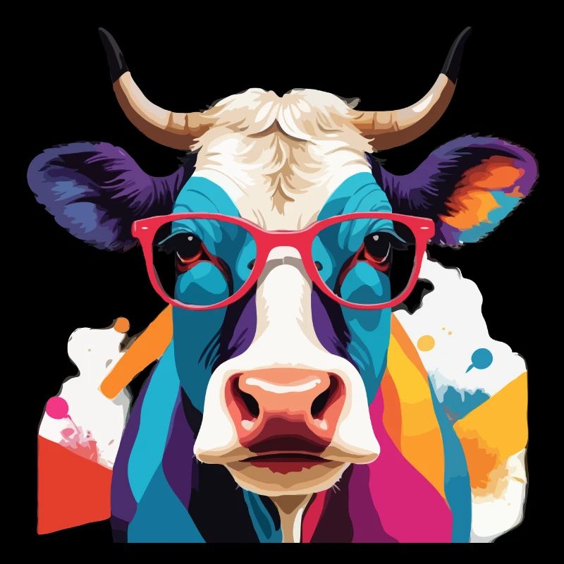 Cow Cool mit Brille Cool