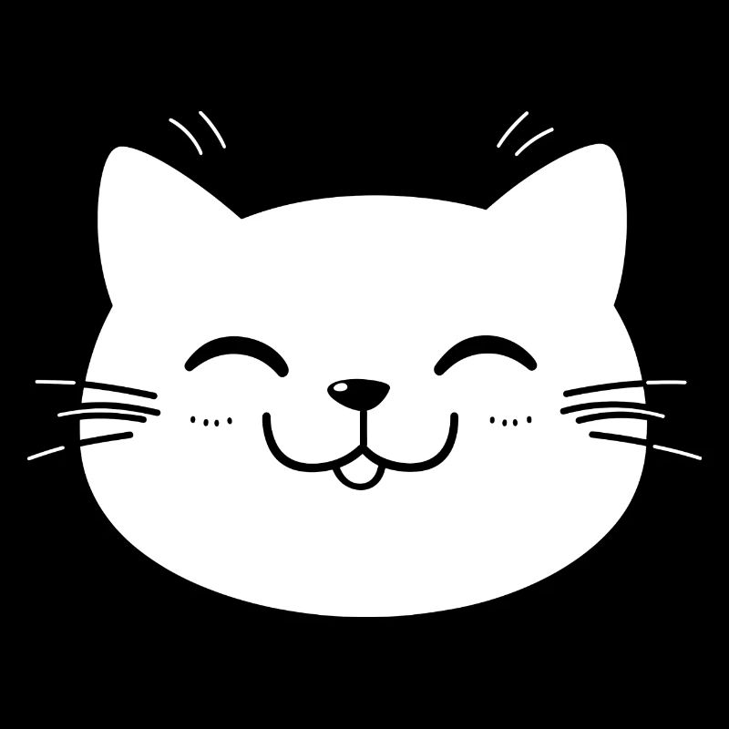Drôle de visage de chat kawaii