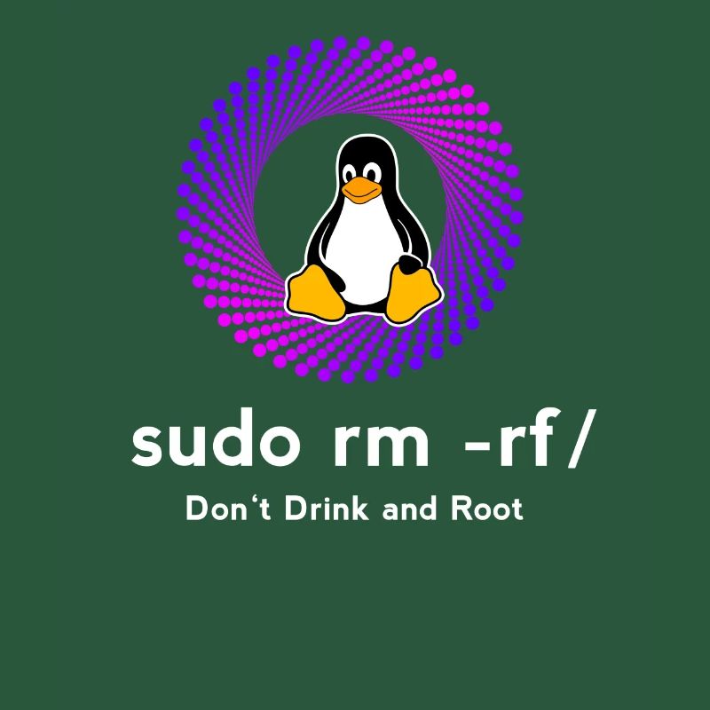Computer Sys admin Pinguin Nerd pc sudo rm -rf cod