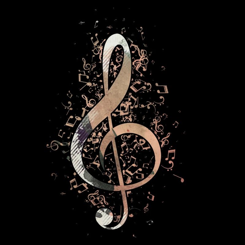 Treble clef notes music instrument gift