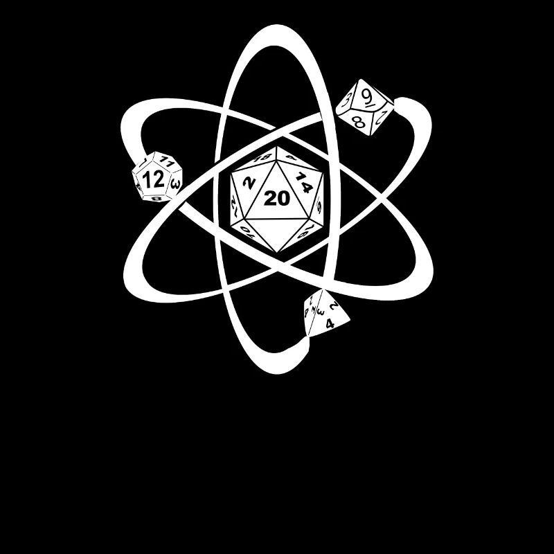 RPG Dice Board Game Dice Dragons Atom in white