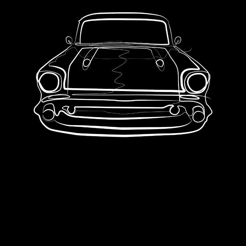 Oldtimer retro - one line drawing