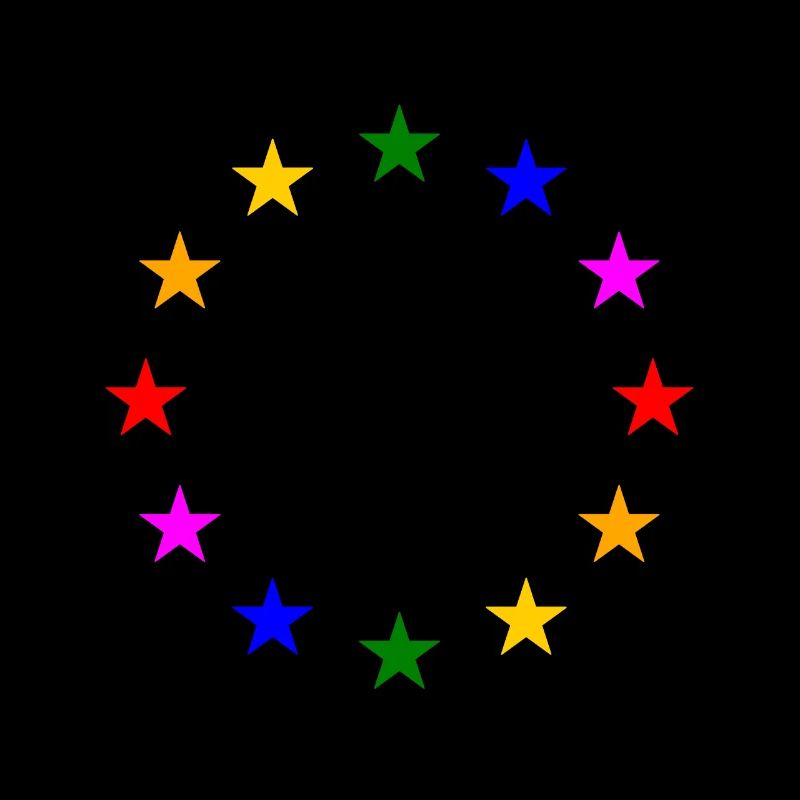 EU Sterne in Regenbogenfarben