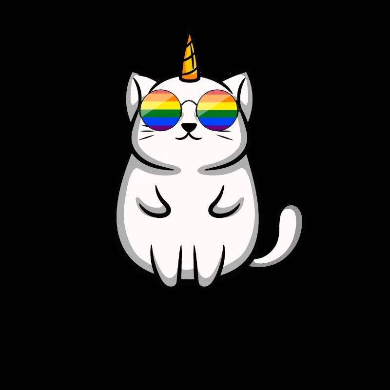 LGBT Pride Regenbogen Katze Sonnenbrille Einhorn