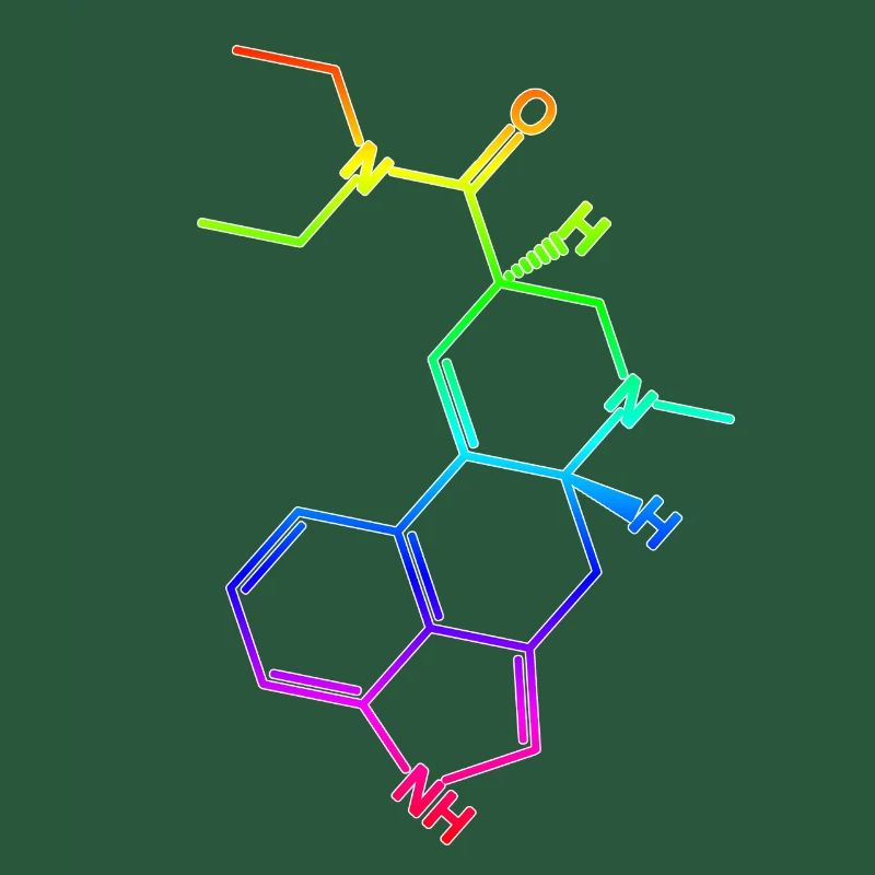 Molécule de formule structurelle LSD A. Hofmann Bicycle Day