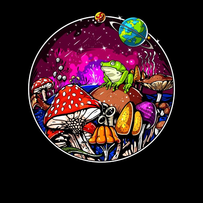 Psychedelic Magic Mushrooms Hallucinogenic Frog