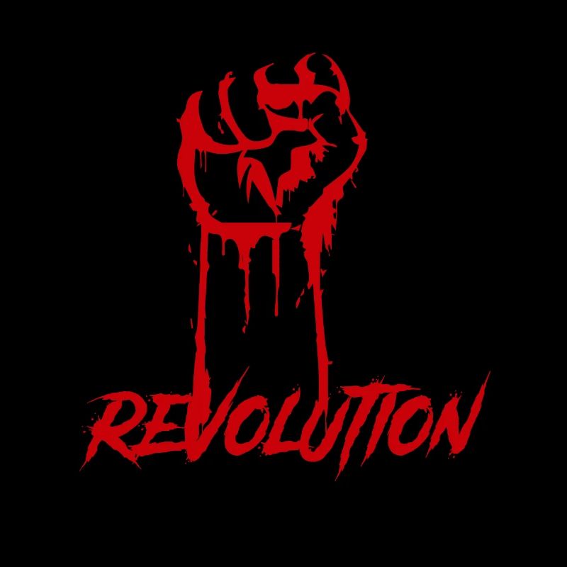 Revolution erhobene faust rot