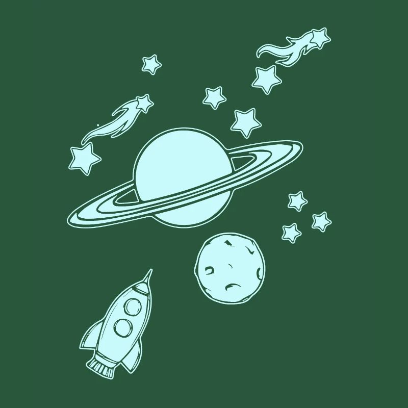Planètes avec fusée dans l’espace