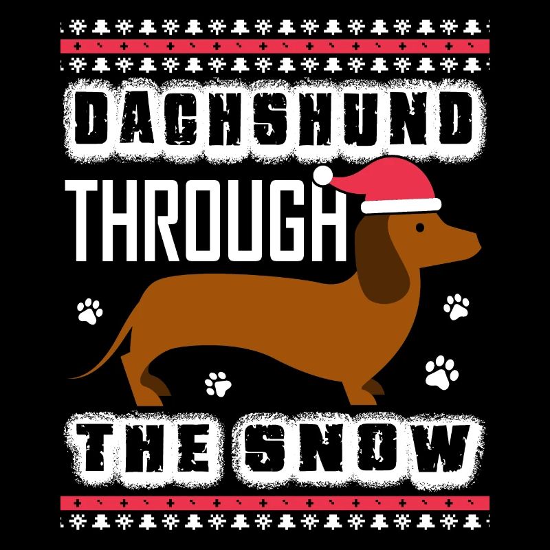 Weihnachtsdachshund Durch Den Schnee