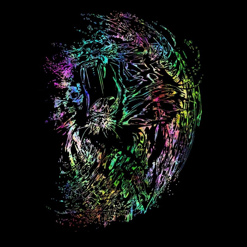 Wilder psychedelic Löwe