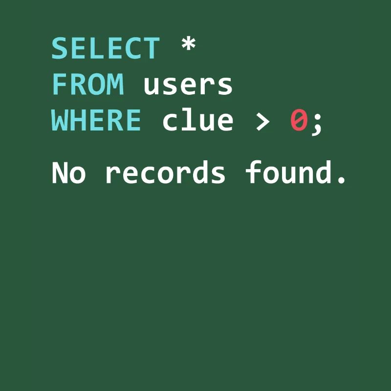 Lustiges Programmer Geschenk SQL Query