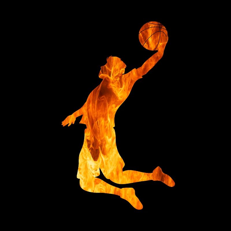 Basketball Fire Silhouette