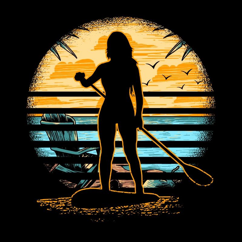 Fille de planche de surf
