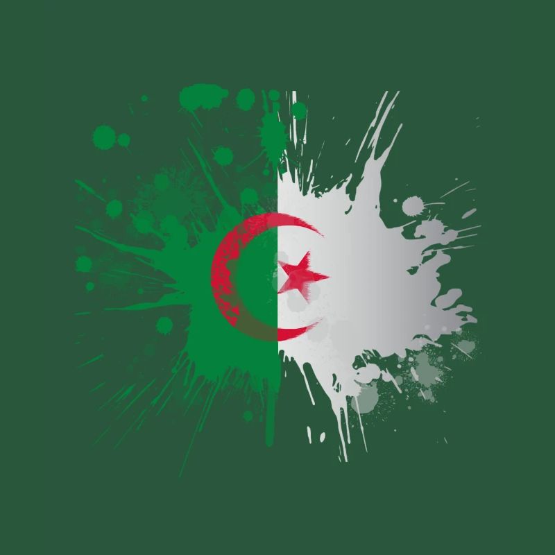 Drapeau Algérie Effet Eclaboussé