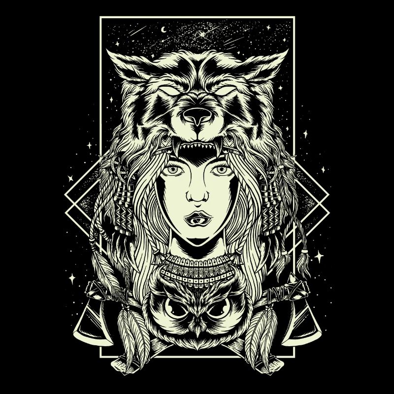 häuptling frau wolf eule schamane traum mystisch