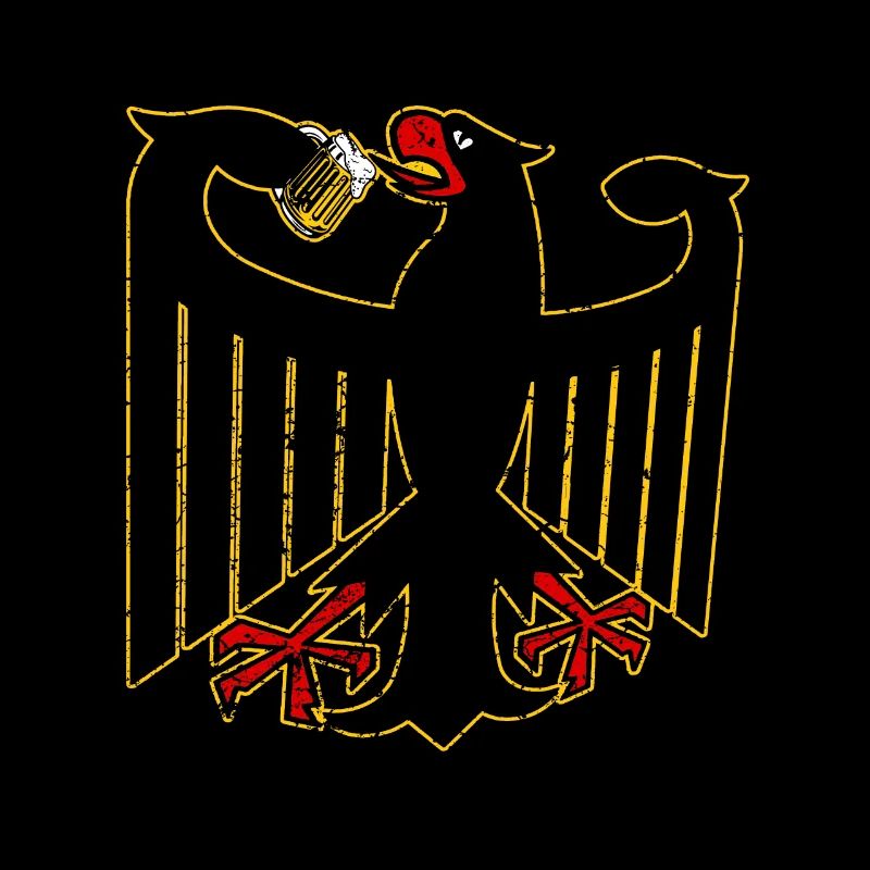 Funny German Federal Eagle drinks beer