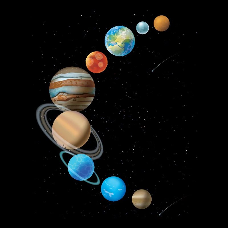 Sonnensystem in Sichelform
