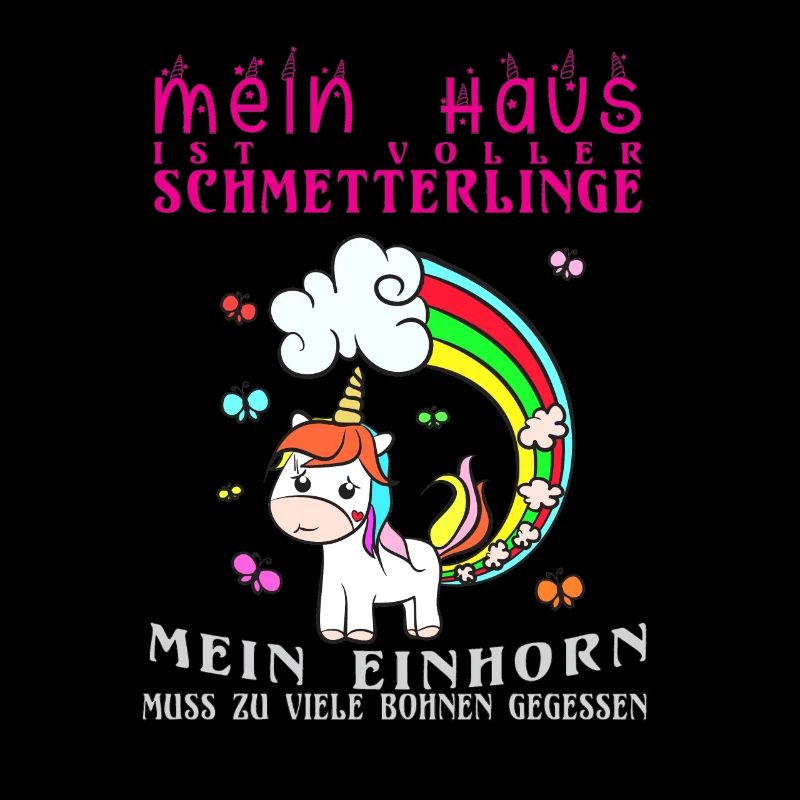 Einhorn Pups als Schmetterlinge und Regenbogen