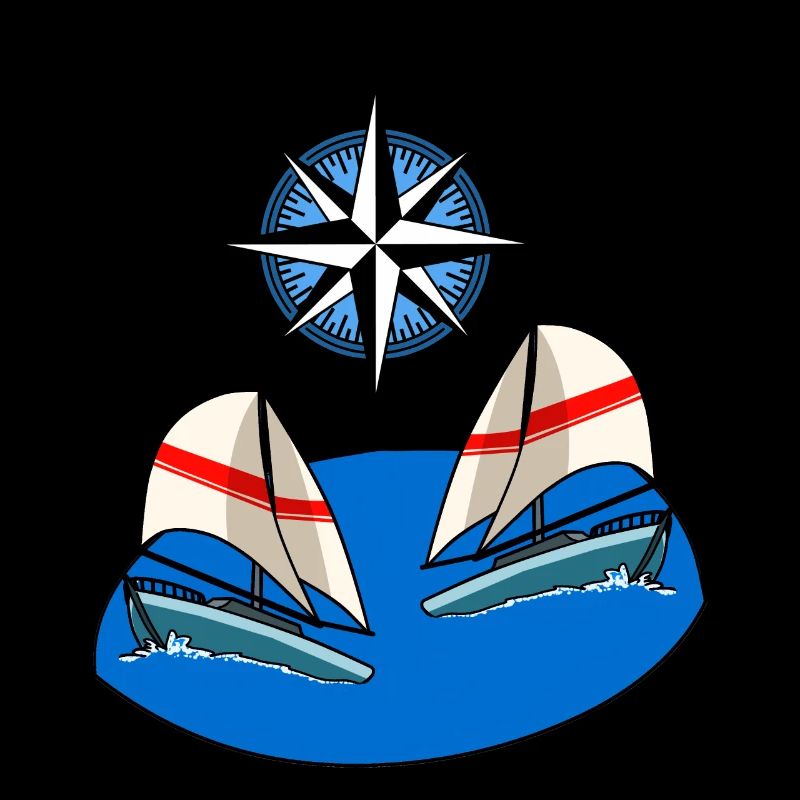 Nordisch Segeln Segelboot Windrose Kompass Maritim