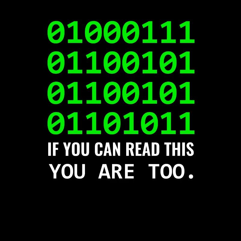 Geek in Binärcode Binär IT Informatiker & Nerd