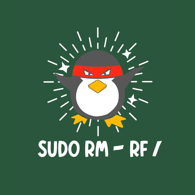 Tux Linux Penguin Sudo Rm Rf Geek Hacker