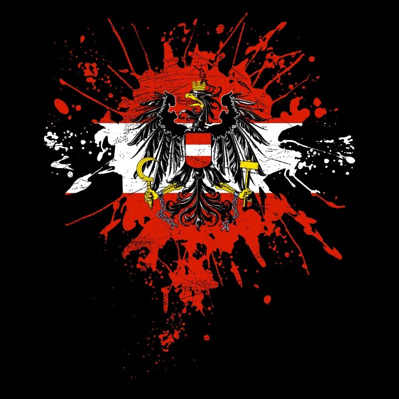 Drapeau autrichien avec aigle