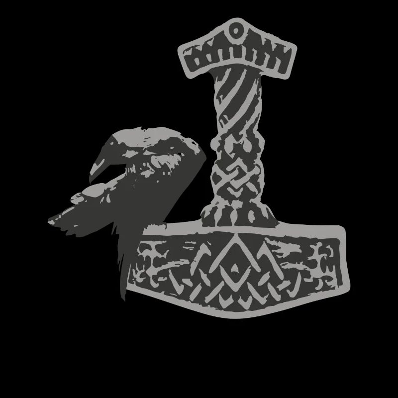 Thor Hammer Ravens Odin Midgard