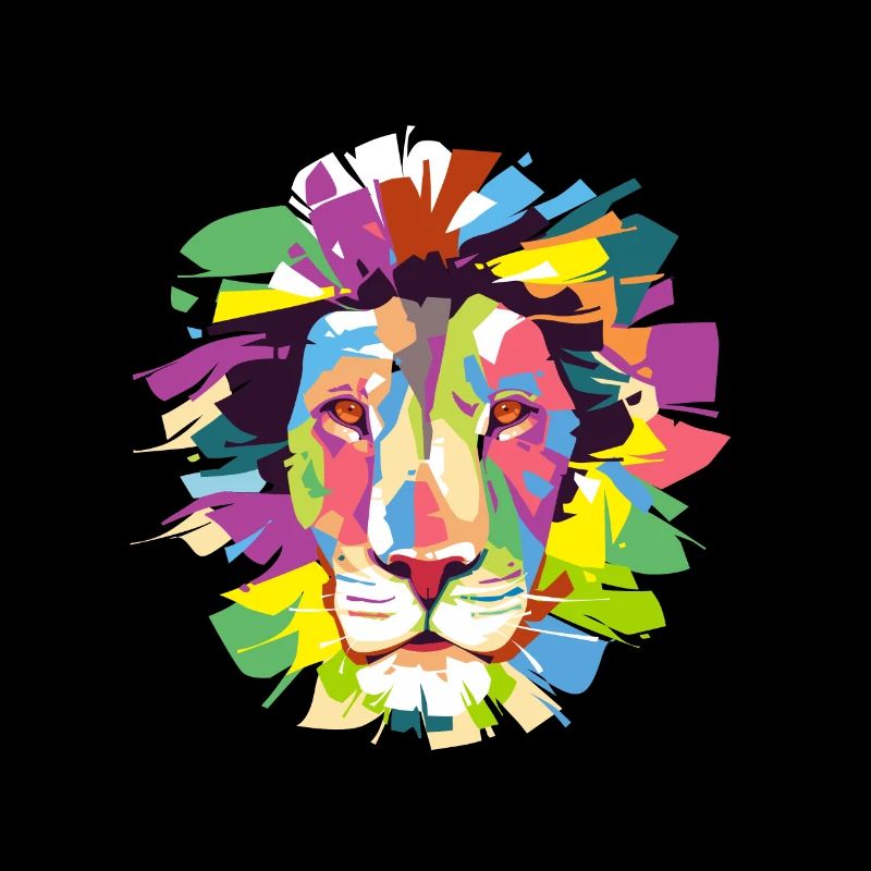 Lion positif coloré