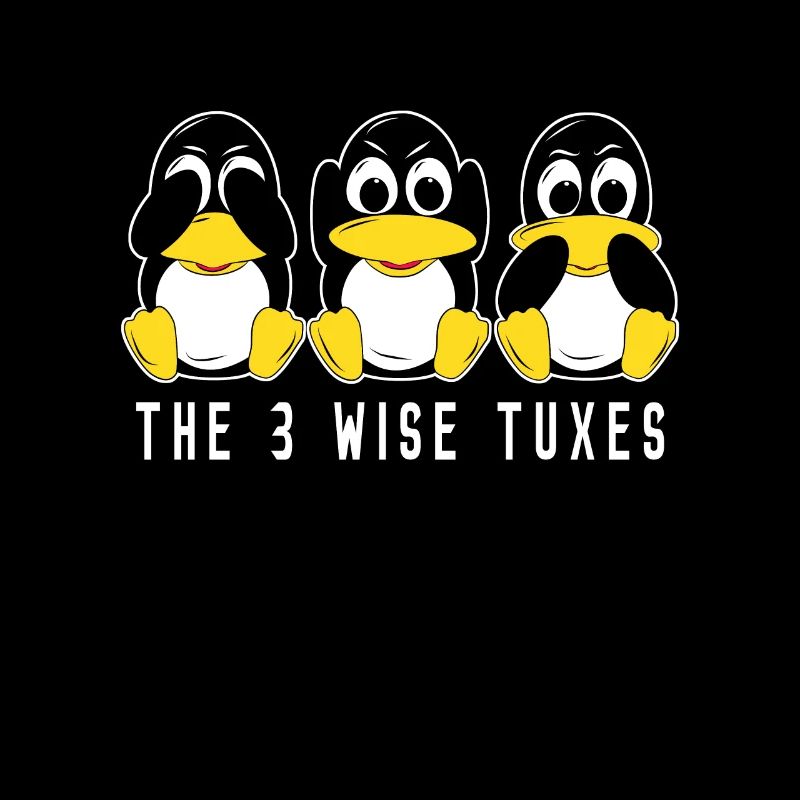3 Linux penguins hear see speak computer scientists