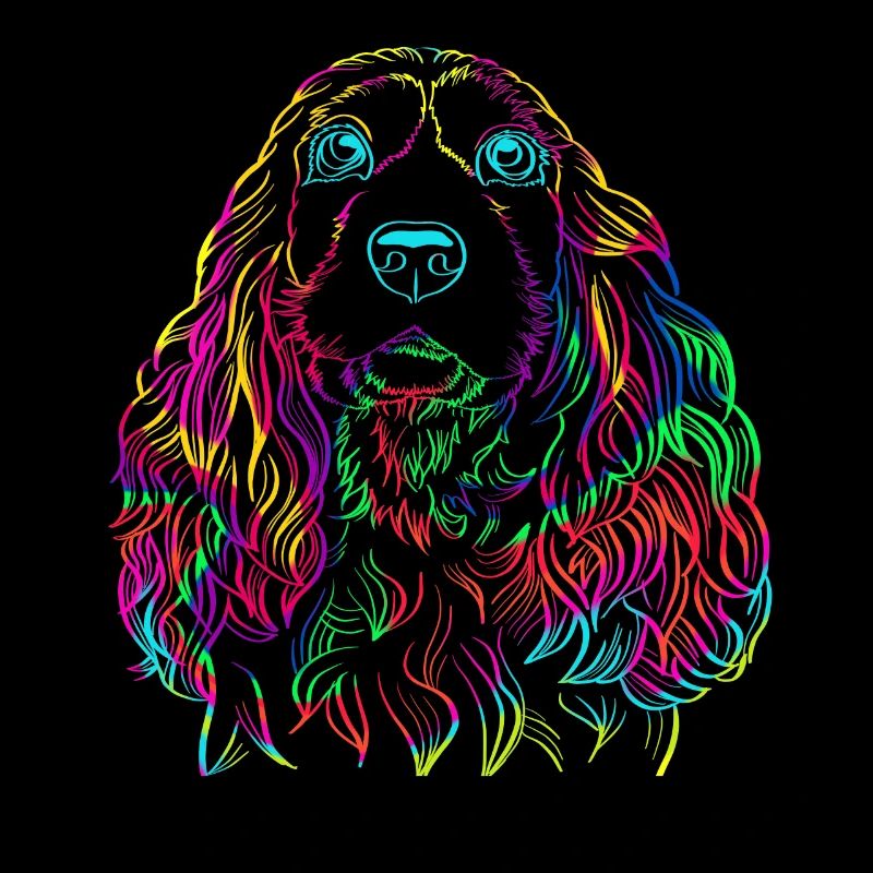 Colorful cocker spaniel dog