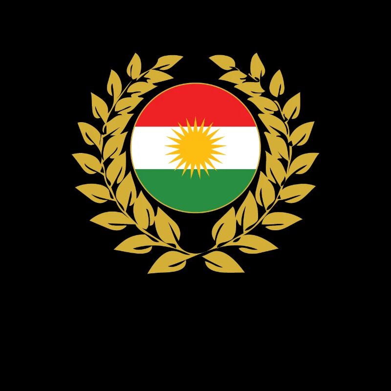 Couronne de laurier bannière drapeau kurde kurde kurde