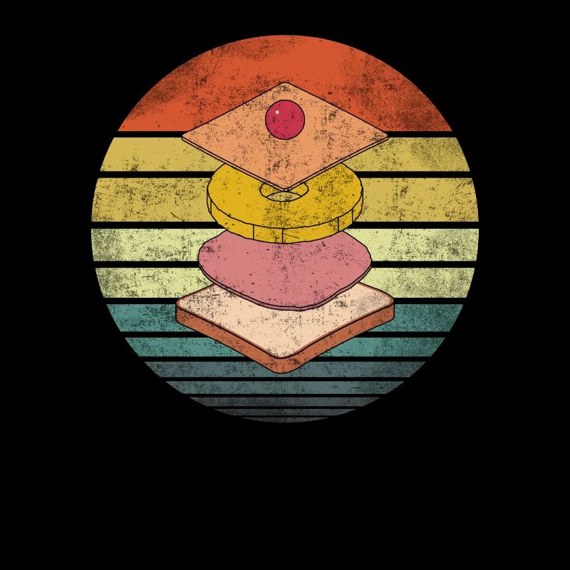Toast Hawaii gestapelt Retro Sunset