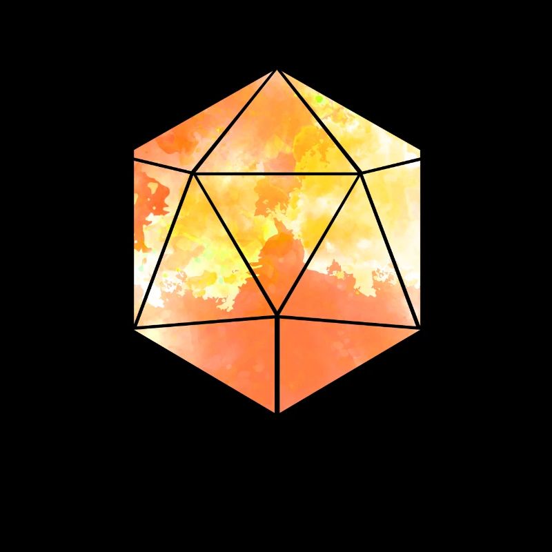 Polyhedron watercolor 20-sided dice Dungeon RPGd20