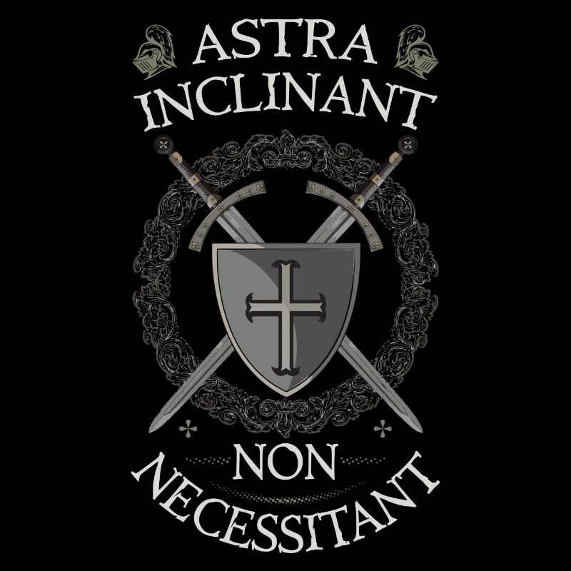 Templar Shield & Swords Astra Inclinant Non Neces