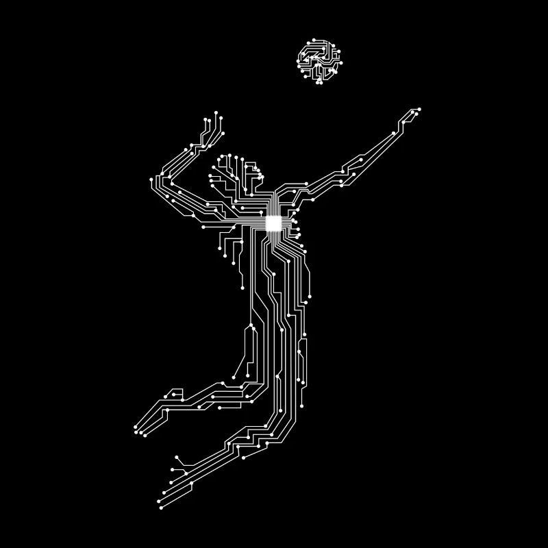 Mainboard CPU Chip Volleyballspieler