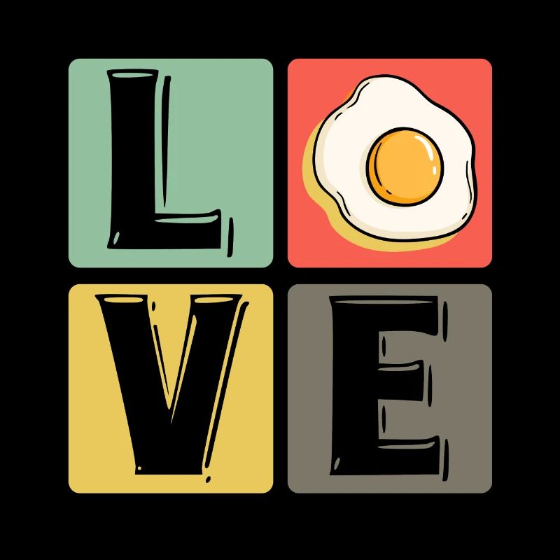Eggs Fried Egg Scrambled Eggs Love Breakfast Gift