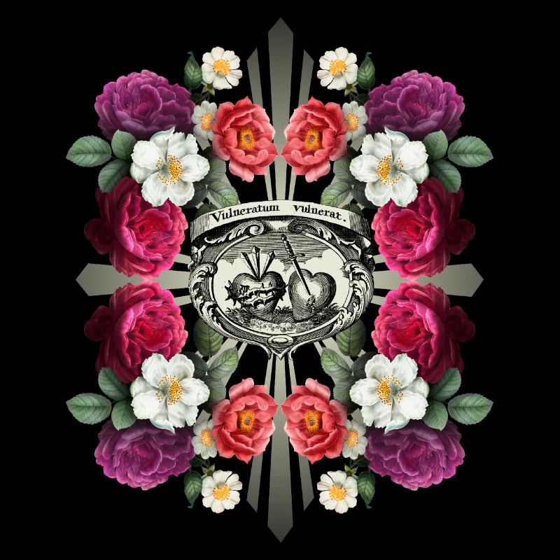 Jésus-Christ, Sacré-Cœur de Jésus, décor de roses
