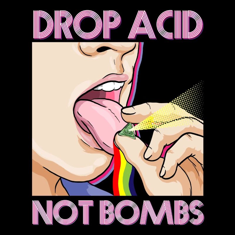 Drop Acid Not Bombs Techno Raver Cybergrind MDMA