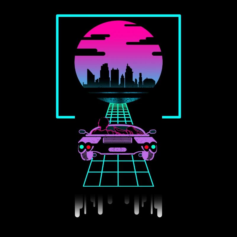 Synthwave Design for Couples Love