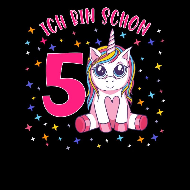 ich bin schon 5 Einhorn Geburtstag Kind Mädchen