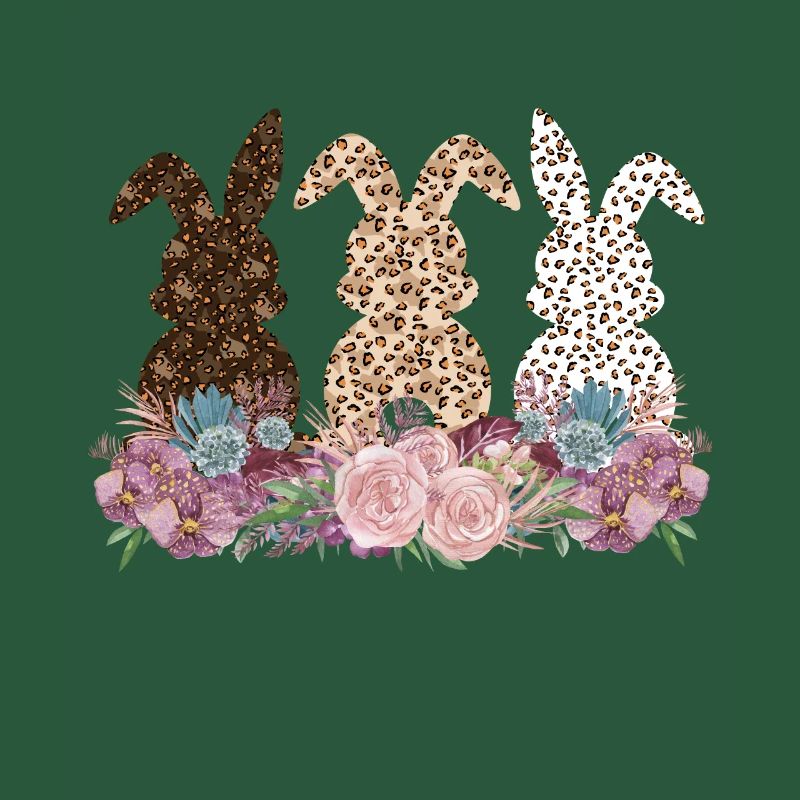Drôle de lapin de Pâques avec léopard fleurs de Pâques