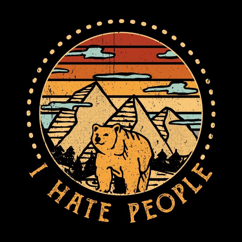 Bears I Hate People Retro Vintage